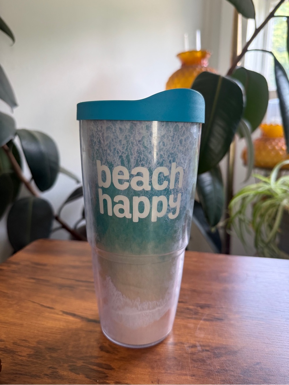Beach Happy Insulated Travel Tumbler - Teal Lid tervis